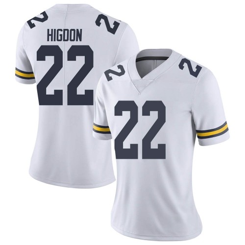 Karan Higdon Michigan Wolverines Women's NCAA #22 White Limited Brand Jordan College Stitched Football Jersey JKT4554CL